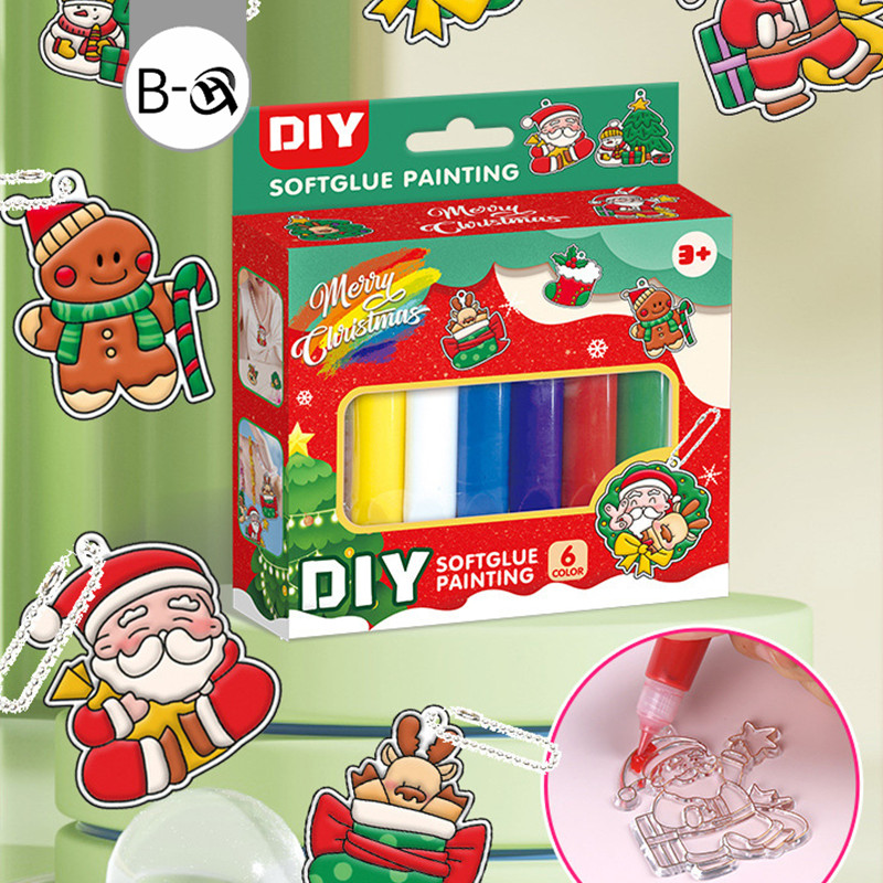 BHQ ชุดทำพวงกุญแจ ของเล่นDIY ชุดเจลสี DIY Sticky Art เจลวาดภาพ3มิติ