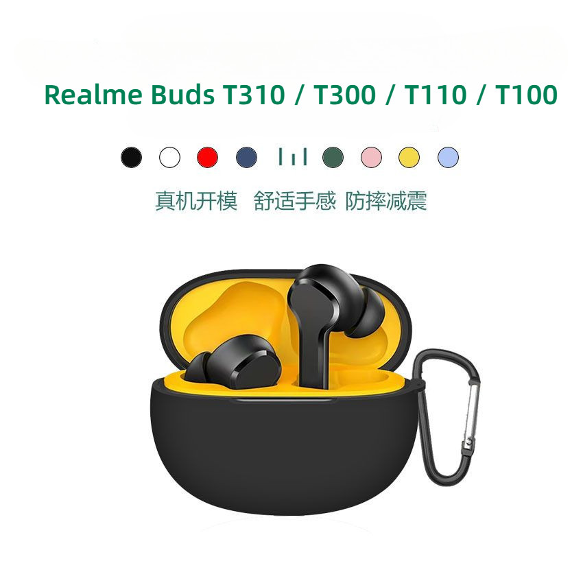 เคสหูฟังสําหรับrealme Buds T310/T300/T110/T100,ฝาครอบหูฟังซิลิโคนเหลว