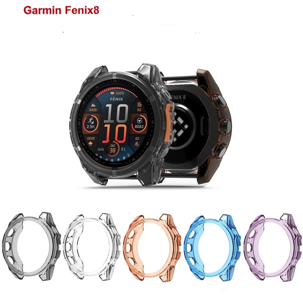 เหมาะสําหรับ Garmin Fenix 8 7 6 5 Epix Pro Soft Tpu ฝาครอบกันชน Garmin Fenix8 43 มม.47 มม.51 มม.S62 S70 Hollow กรณี