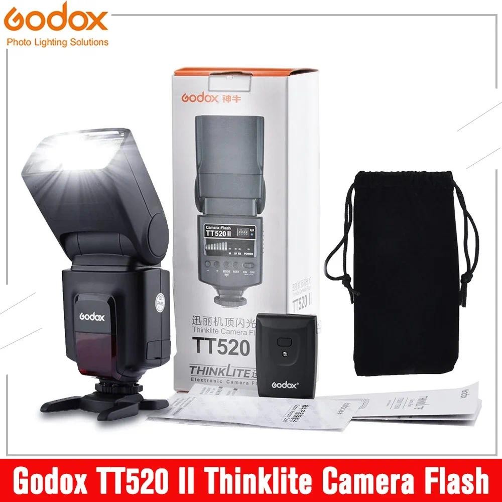 แฟลชกล้อง Godox TT 520 II Thinklite พร้อมสัญญาณไร้สาย 433MHz ในตัวสําหรับ Canon Nikon Pentax Sony Fu