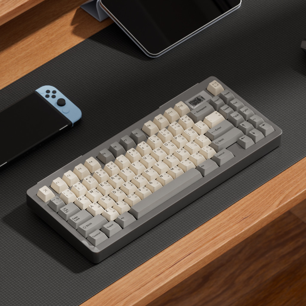 ปุ่มกดภาษาไทยแบบมินิมอล ไอคอนสีขาวสีเทา PBT cherry profiel Keycaps สําหรับ MX Switches คีย์บอร์ดเครื่องกล