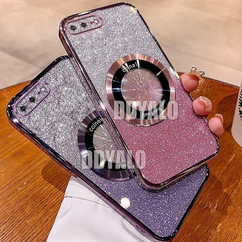 ปลอกสําหรับ iPhone 7 plus 8 plus 6 plus 6s plus 7 8 6 6s ชุบ Glitter เคสโทรศัพท์ใสพร้อม Strong แม่เหล็กดูดและเลนส์ป้องกันการตกสําหรับครอบคลุมเต็มรูปแบบ Soft Cover