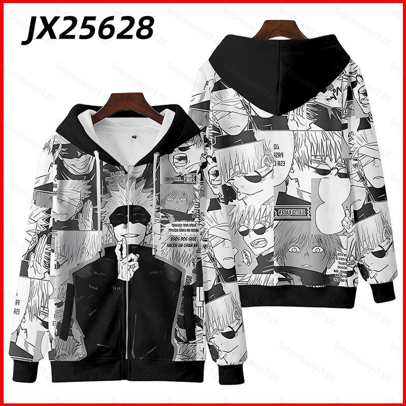 Nana Jujutsu Kaisen อะนิเมะแจ็คเก็ต 3D เสื้อแขนยาวคอสเพลย์ Gojou Satoru Unisex Top Casual Hoodie แฟช