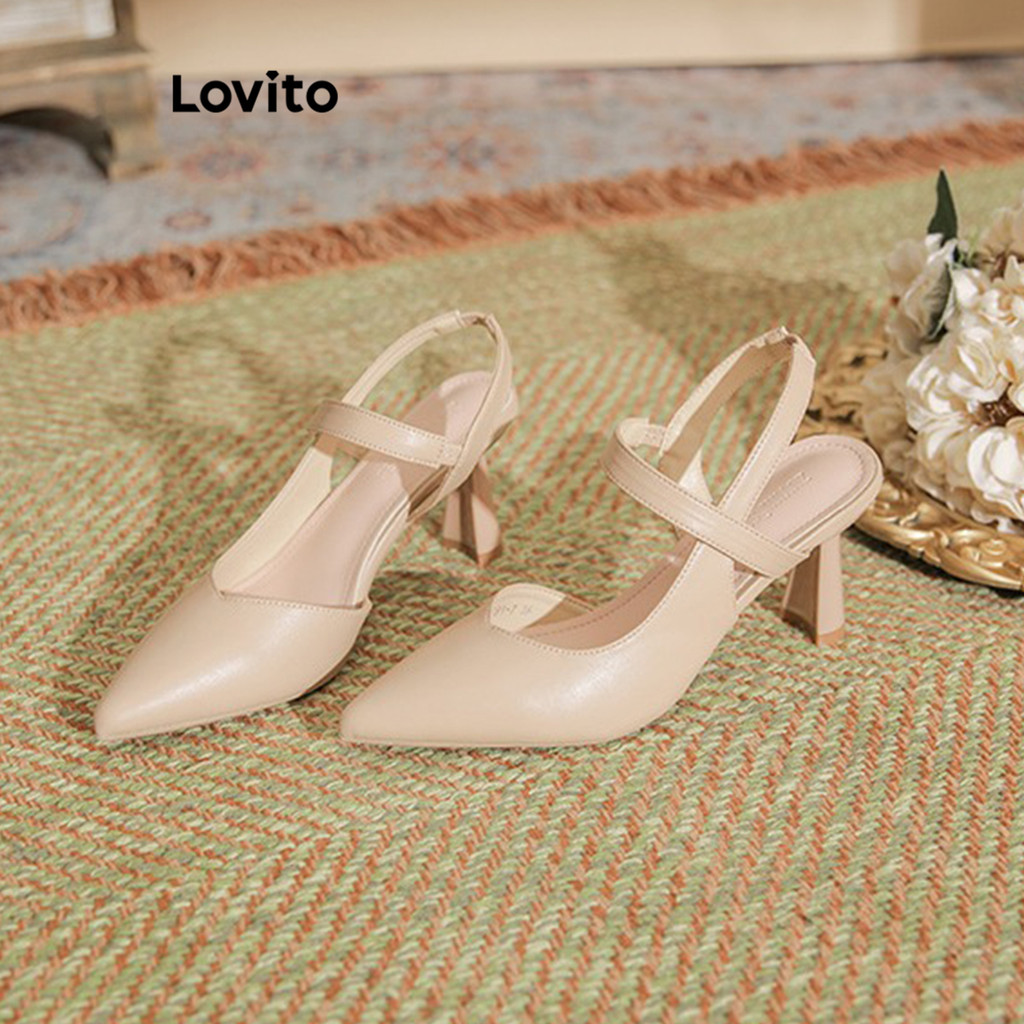 Lovito ส้น สีบล็อกธรรมดาสำหรับผู้หญิง LFA46081