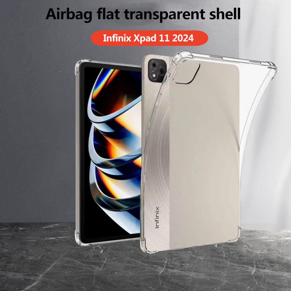 เคสแท็บเล็ตโปร่งใสแบบนุ่มสําหรับ Infinix Xpad 11 2024 ฝาครอบซิลิโคนถุงลมนิรภัย TPU ป้องกันการตก