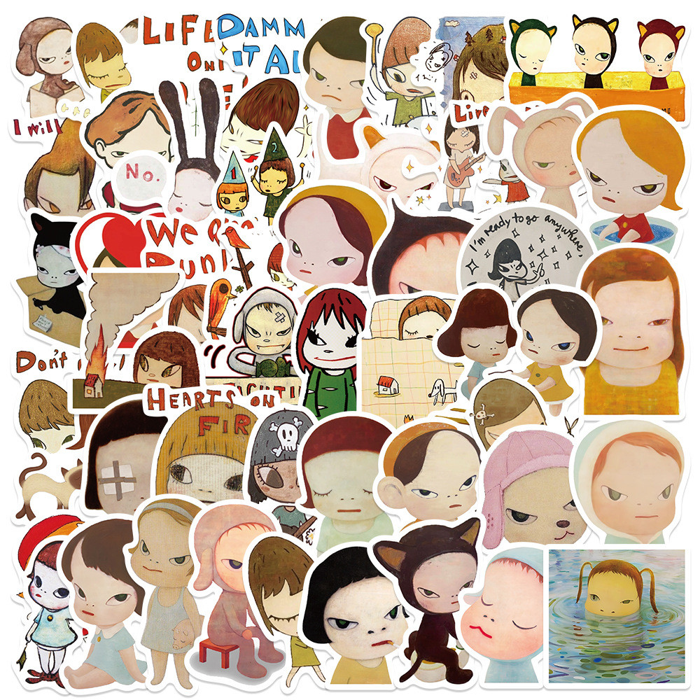 50 ชิ้น Japan Artist Yoshitomo Naras Girl Paintings สติ๊กเกอร์ PVC กันน้ํา
