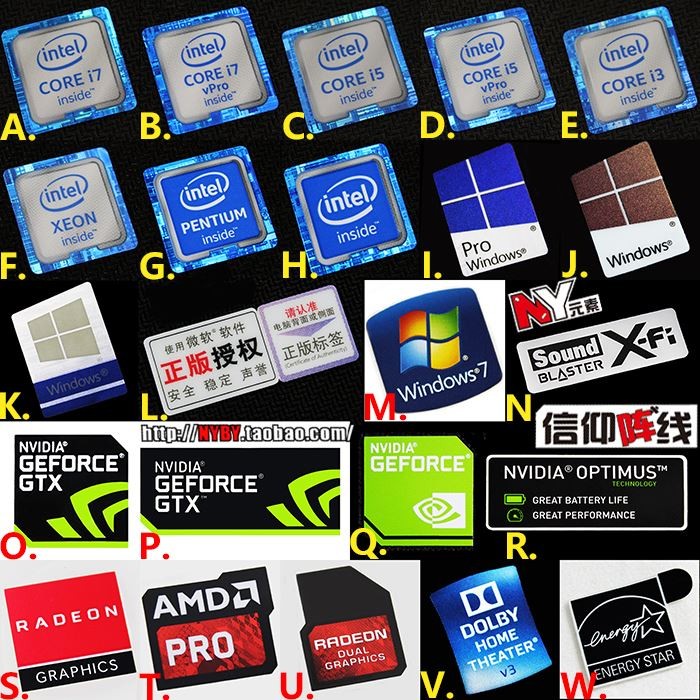 ❥สติ๊กเกอร์ดิจิตอล Coreon 6th Generation core i3 i5 i7 Xeon Computer 6th Generation cpu Label Sticke