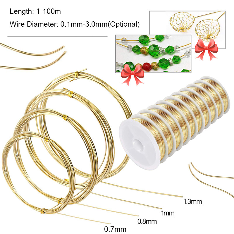 1Rolls 0.1mm-3.0mm brass wire jewelry wire brass wire gold-plated coppers wire soft brass round wire