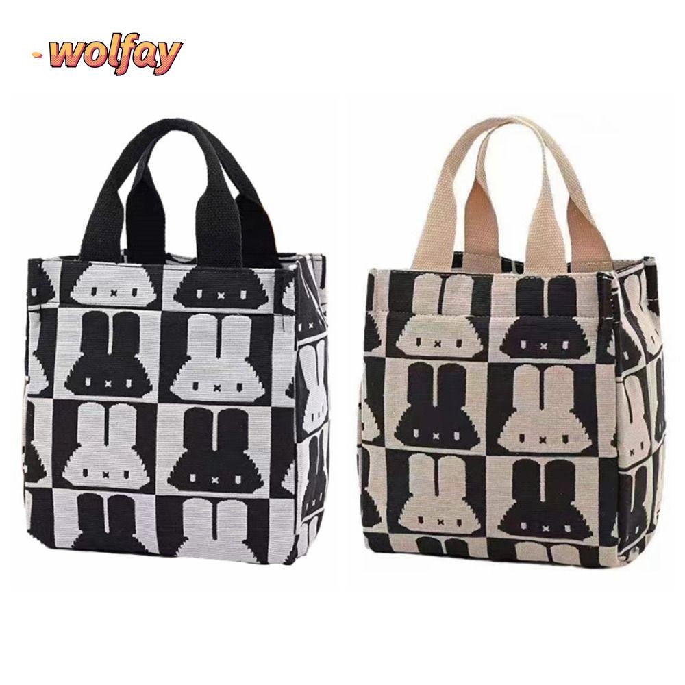 Wolfay Tote Bags, Canvas Cartoon Pictures Print Handbag, Fashion High Capacity Zippered Mommy Bag Women