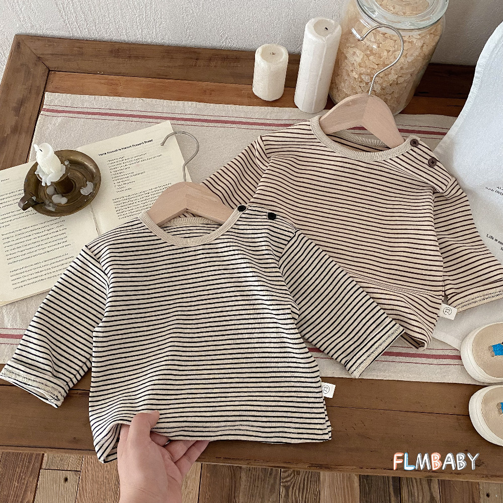 ทารกฤดูใบไม้ร่วงเสื้อแขนยาวลายผ้าฝ้ายเสื้อยืดเด็ก 1-3 ปี