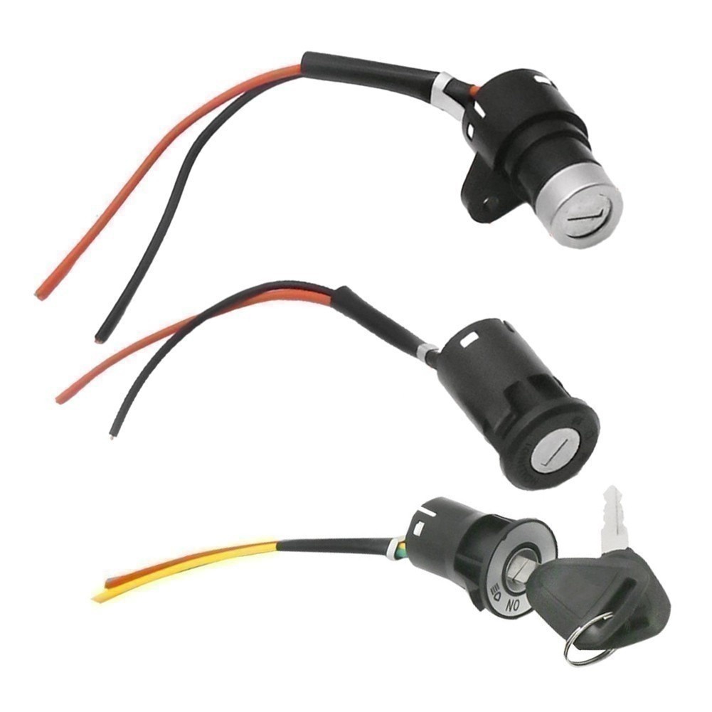 【 Sunnylife 】 สวิตช ์ ebike กุญแจจุดระเบิด 2 ตําแหน ่ งสายไฟสําหรับสกู ๊ ตเตอร ์ ไฟฟ ้ า E-Bike Lock +Key