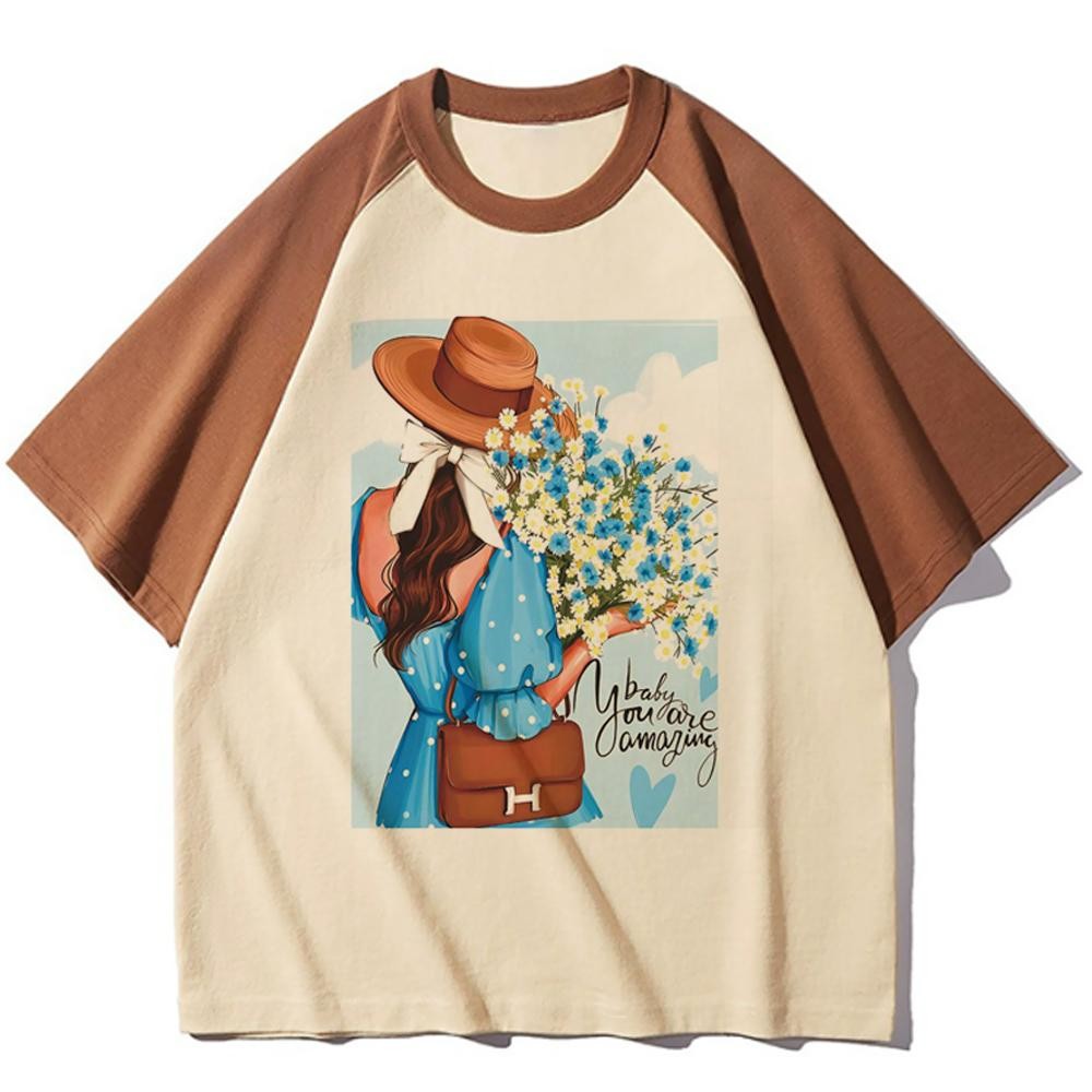 Back Shadow girl top ผู้หญิง streetwear อะนิเมะ Y2K เสื้อยืดสาวญี่ปุ่นเสื้อผ้า