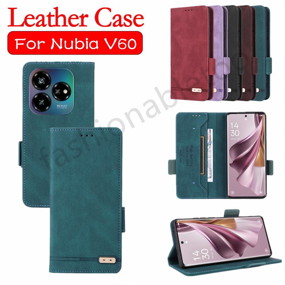 Flip หนังสําหรับ ZTE Nubia V60 Design V60Design V 60 nubiaV60 Design nubiaV60Design ZTENubiaV60 Magnetic Bracket ปลอกกันกระแทกปกหลัง