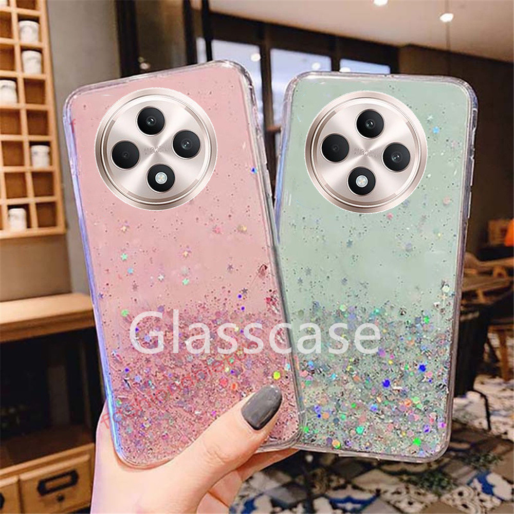 Oppo Reno 12FปลอกสําหรับOppo Reno 12 F pro 12pro 12F Reno12 Reno12pro Reno12F 4G 5G 2024 เคสโทรศัพท์ซิลิโคนอ่อนนุ่มฟอยล์Bling Glitterใสกันกระแทกปกหลัง