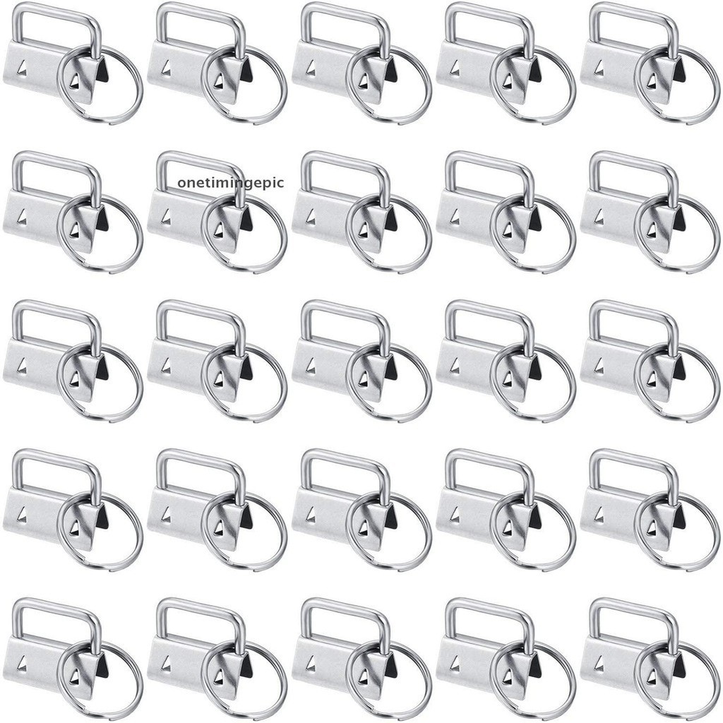 Onetimingepic 50 ชิ้น Key Fob ฮาร์ดแวร์ Fob Wristlet ฮาร์ดแวร์พร้อมแหวนกุญแจสําหรับเชือกเส้นเล็ก หนึ่งtimingepic