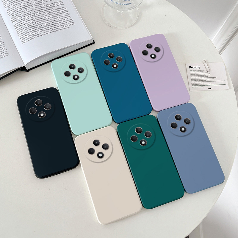 เคส Redmi 14C เคสโทรศัพท์สีดําสีทึบ Softcase ซิลิโคนเหลวกันกระแทก Cover