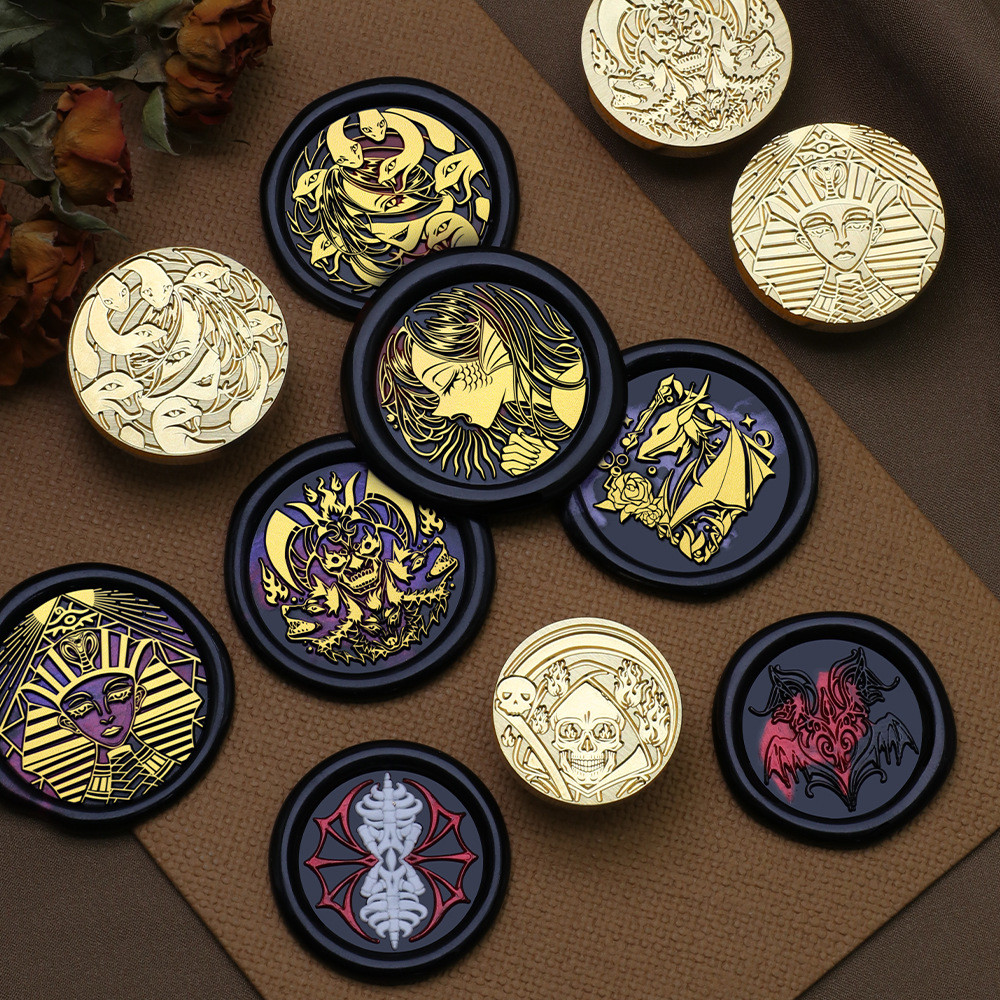 Fire Lacquer Seal Western Magic Series Death Ancient Greek Myth Retro Handbook หัวซีล