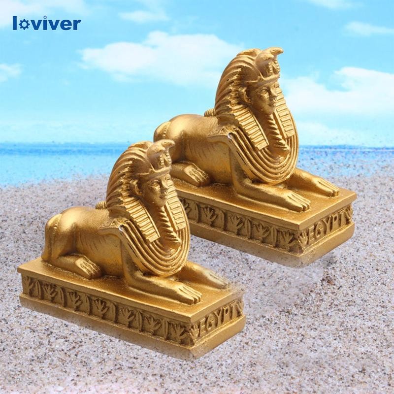 [Loviver] 2x รูปปั้นโบราณประติมากรรม, รูปแกะสลักตํานานฟาโรห์คอลเลกชันงานฝีมือเรซินเดสก์ท็อปศิลปะชิ้นตู้บ้านห้องนั่งเล่น