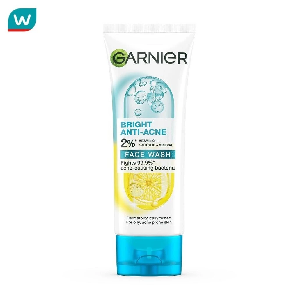 Garnier การ์นิเย่ ไบรท์ แอนตี้-แอคเน่ เฟส วอช 100 มล.