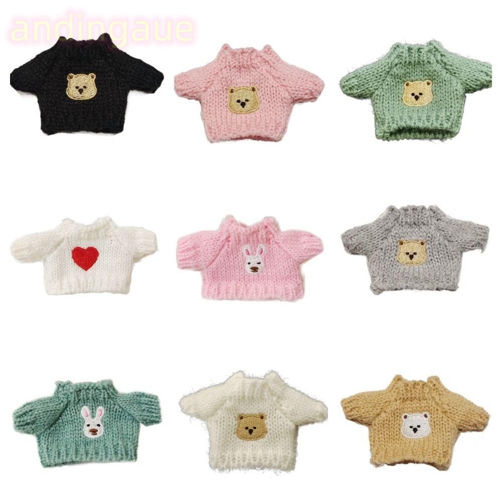 Andin Labubu เสื้อกันหนาว,ถักกระต่ายหมี Patten Labubu เสื้อผ้า,อุปกรณ์เสริม Hand-made หลายสไตล์ตุ๊กตาเสื้อผ้าของขวัญวันเกิด