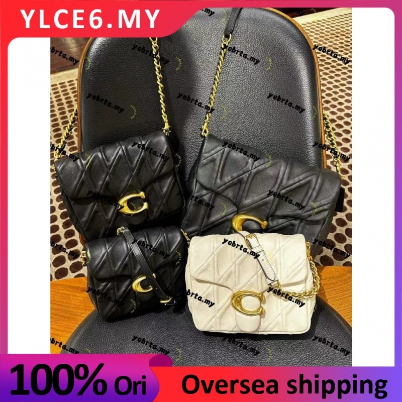 หนังแท้ กระเป๋า สไตล์คลาสสิก กระเป๋าสะพายข้าง พลิกปก COAC H Shoulder Bag กระเป๋าโซ่ ผู้หญิง Times Square Tabby CW629