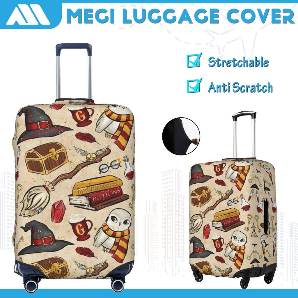 ผ้าคลุมกระเป๋าเดินทาง ผ้าสแปนเด็กซ์ แบบยืดหยุ่น ยืดหยุ่น Harry Potter Travel Luggage Cover 18-32 นิ้ว HAR010