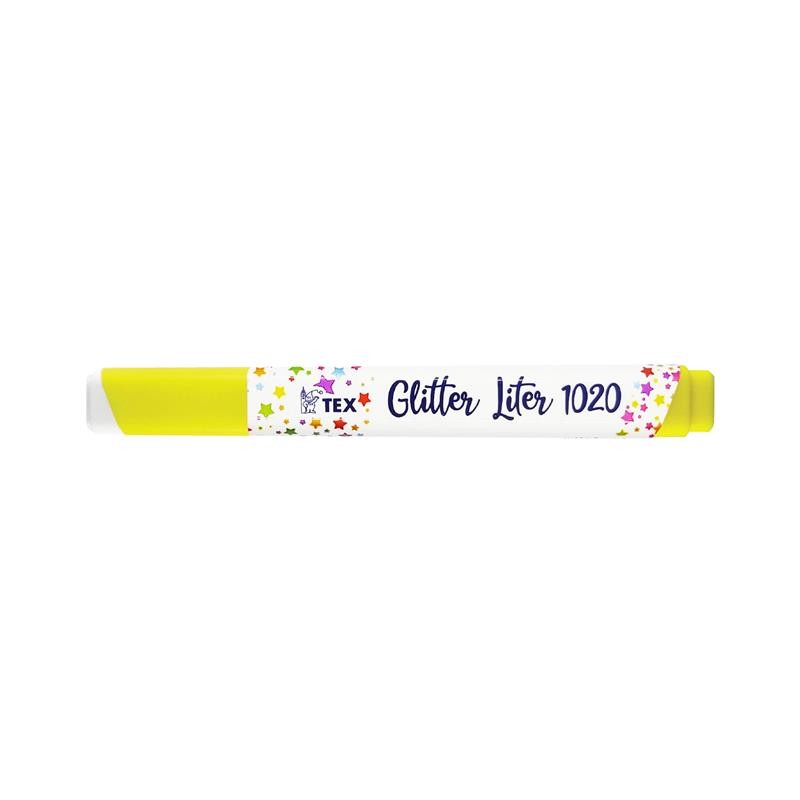 TEX ปากกาเน้นข้อความ Glitter Liter เหลือง 1020