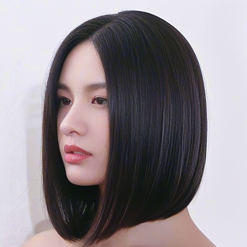 วิกผมหญิงบ๊อบกลางแยกตรงสั้น เวอร์ชั่นเกาหลี เต็มหัว