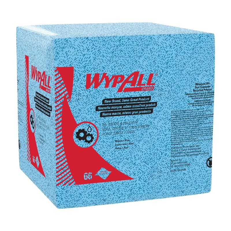 Wypall ผ้าเช็ดคราบน้ำมัน/จารบี 33560 สีฟ้า (แพ็ค66แผ่น)