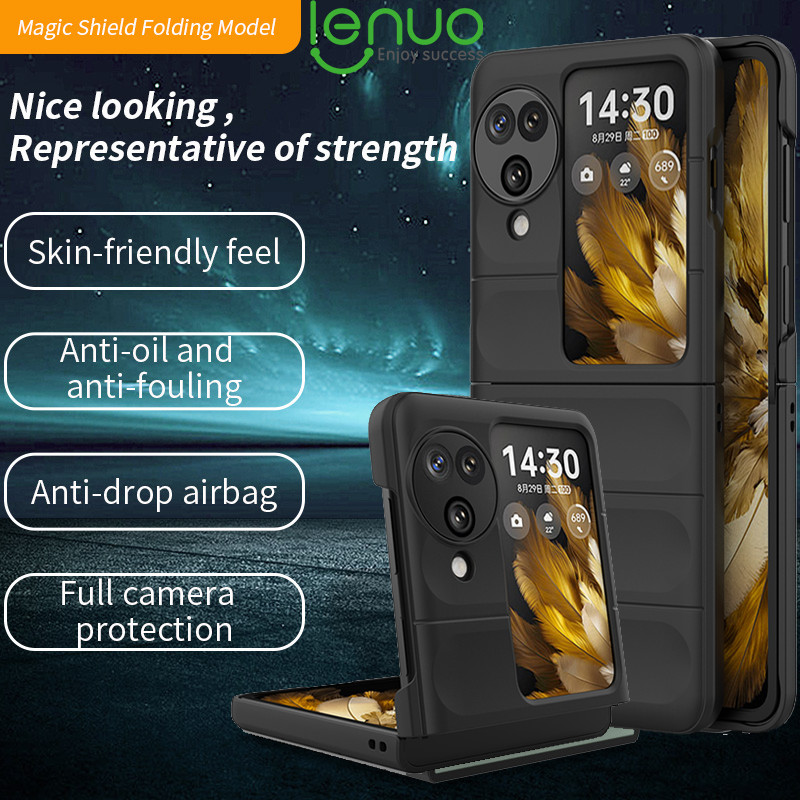 Lenuo เคสโทรศัพท์สําหรับ OPPO Find N3 Flip N2 Flip 5G Case ปลอกกันกระแทกป้องกัน Flannel ฝาหลัง