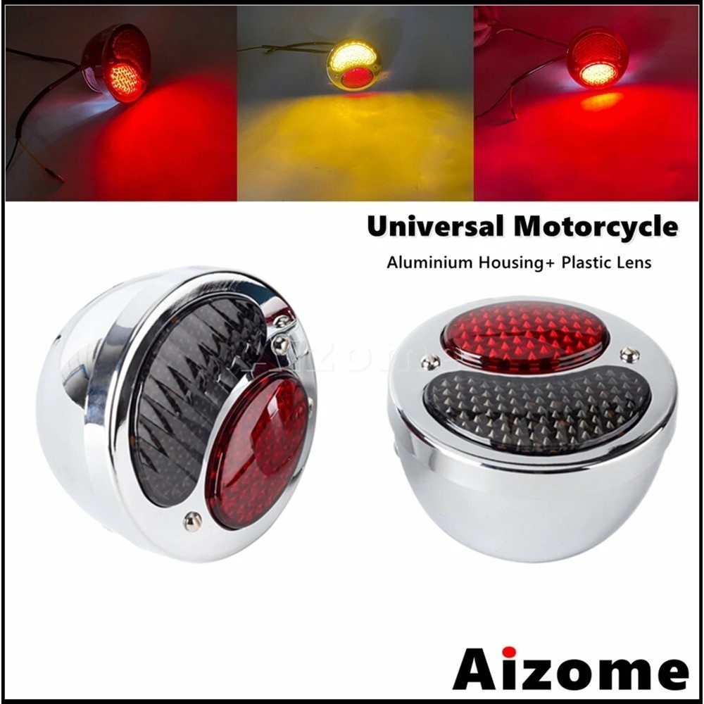 AI Unviersal Motorcycle Taillight LED Brake Turn Signal Running Indicator Tail Lights For Chopper Bo