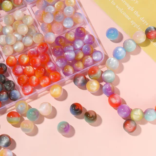St.kunkka 10-20 ชิ้น 8-12 มิลลิเมตร Tricolor เรซิ่นลูกปัดที่มีสีสัน Smudge Cats Eye ลูกปัดแฟชั่น Charm สําหรับ DIY สร้อยข้อมือสร้อยคอทํา