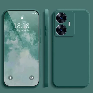 เคส Realme C55 สีทึบ Realme C55 , เคสซิลิโคนป้องกันการตกสีธรรมดาเรียบง่าย YT