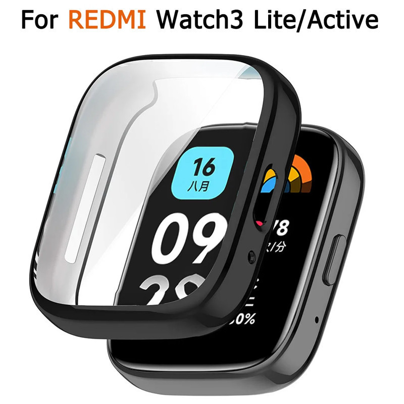 เคสซิลิโคนอ่อนนุ่มเข้ากันได้สําหรับ Redmi Watch 3 Lite Smartwatch Shell TPU All-Around Screen Protector ฝาครอบกันชนสําหรับ Redmi band 3 Active