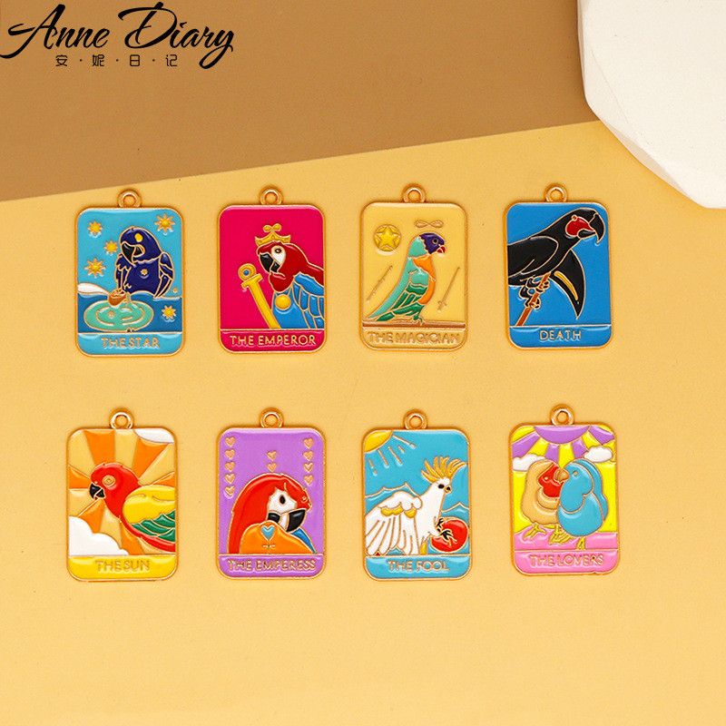 2 ชิ้น/ล็อตการ์ตูนนกแก้วนกสแควร์สัตว์โลหะผสมเคลือบจี้อุปกรณ์เสริม Charms สําหรับผู้หญิง, Key Chain/ต่างหู/สร้อยคอจี้ทําด้วยมือ DIY เครื่องประดับ 184