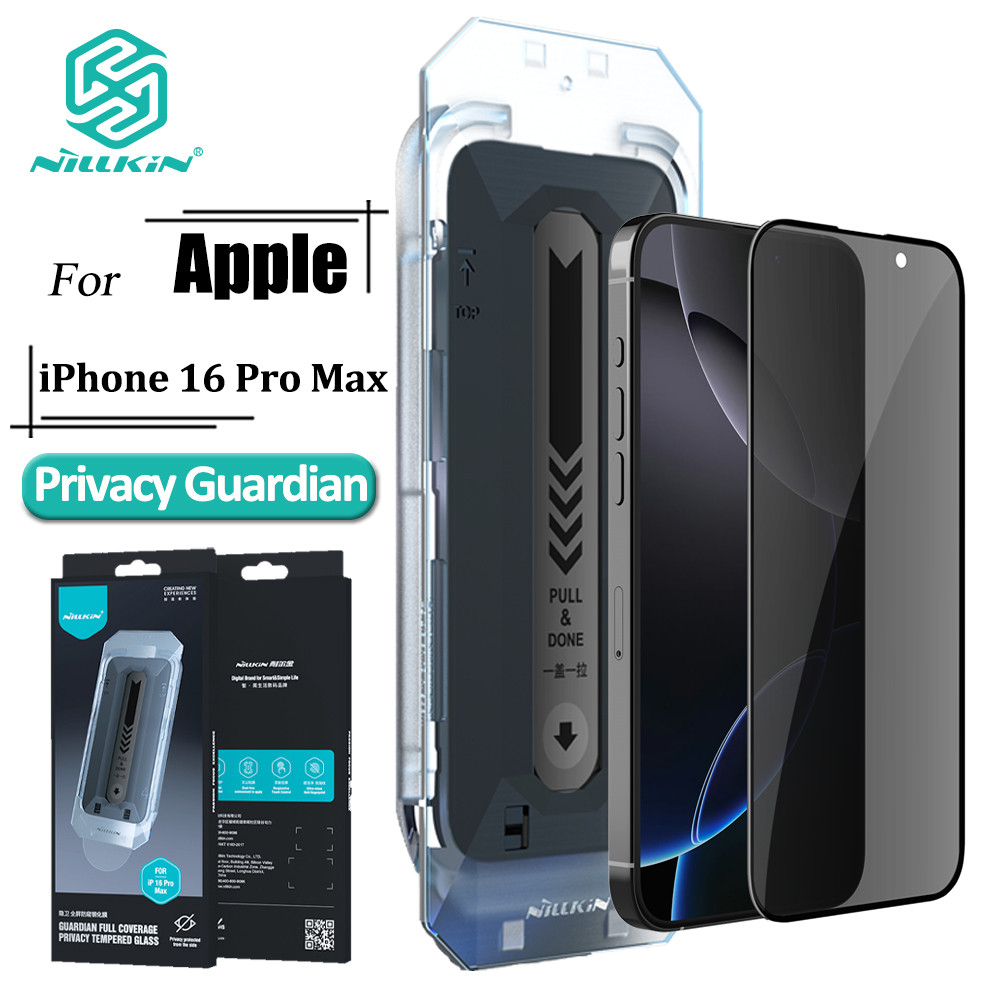 Nillkin กระจกนิรภัยแบบเต็มหน้าจอสําหรับ iPhone 16 Pro Max ติดตั้งง่ายความเป็นส่วนตัว Guardian Anti Glare ป้องกันหน้าจอ