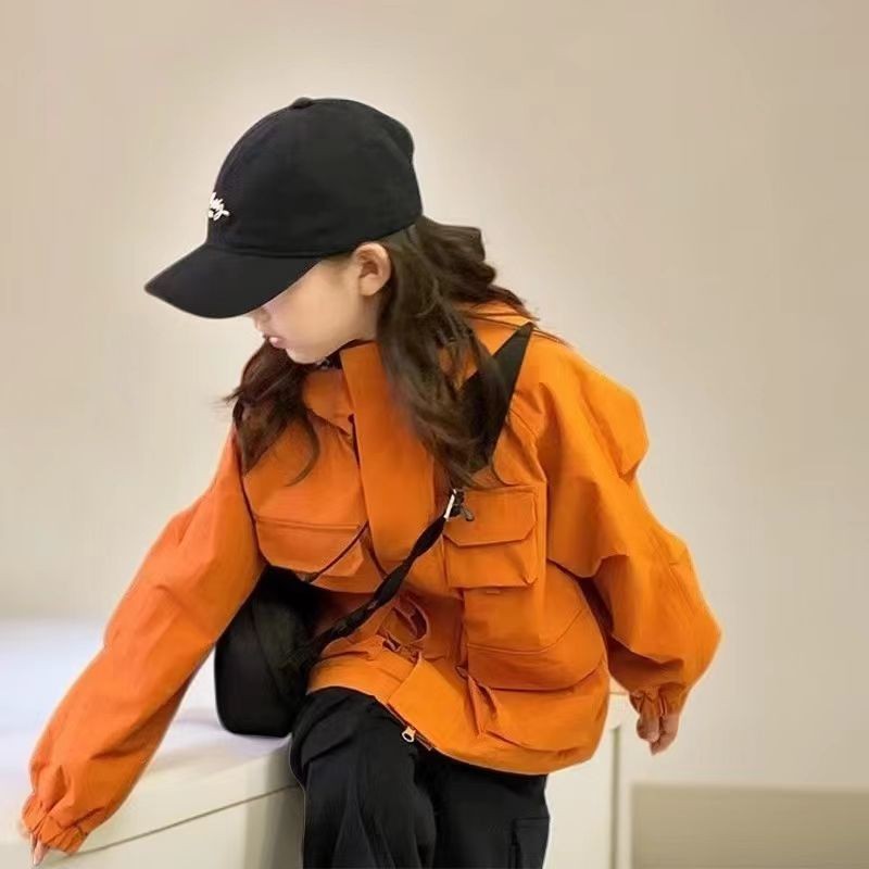[W.M KIDS & BABY] พร้อมสต็อก & จัดส่งฟรีสาวแจ็คเก็ตฤดูใบไม้ผลิฤดูใบไม้ร่วงเวอร์ชั่นเกาหลีสไตล์ใหม่เด็กแฟชั่นแจ็คเก็ตขนาดกลางขนาดใหญ่เด็กแจ็คเก็ตกันลมอินเทร