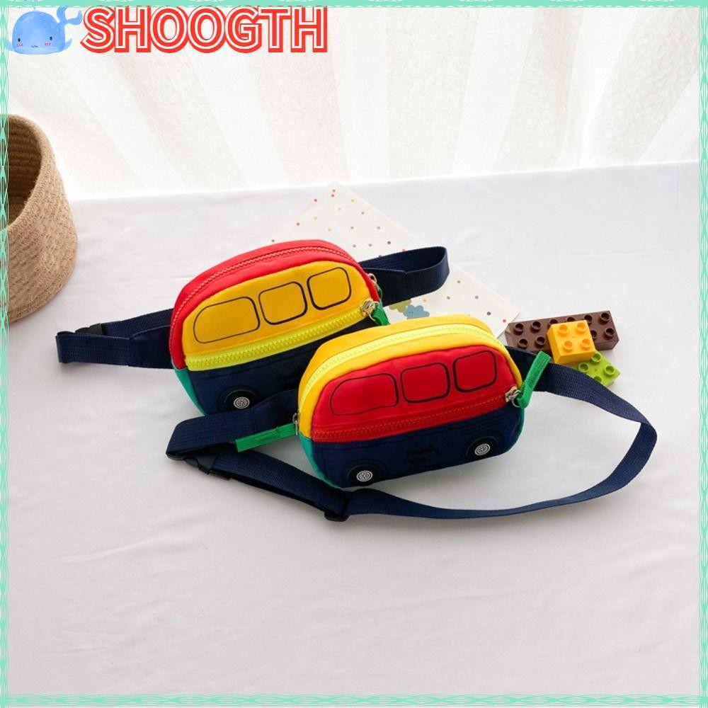 Shoogth กระเป๋าสะพายข้าง, Small Belt Canvas Boy Waistbag, กระเป๋าคาดหน้าอกสไตล์รถน่ารัก