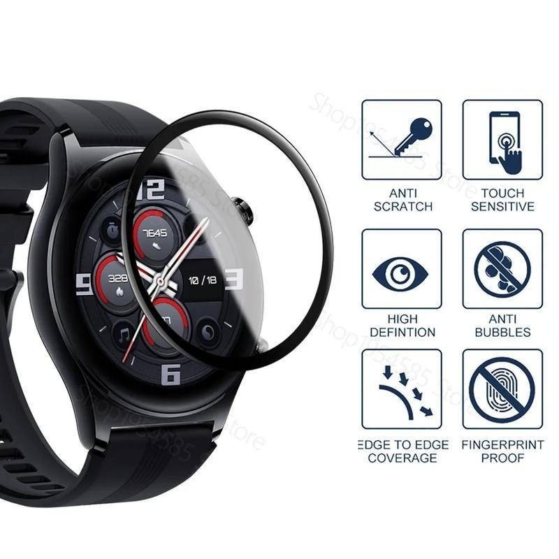 Ticwatchc2 TicWatchE2 1-3Pcs HDโค้งสีดําขอบฟิล์มกระจกนิรภัยสําหรับTicwatch C2 E2 E3 GTA GTH GTK GTW GTX S2 2 Pro 2020 2021 Anti-Fingerprintsนาฬิกาป้องกันหน้าจอ