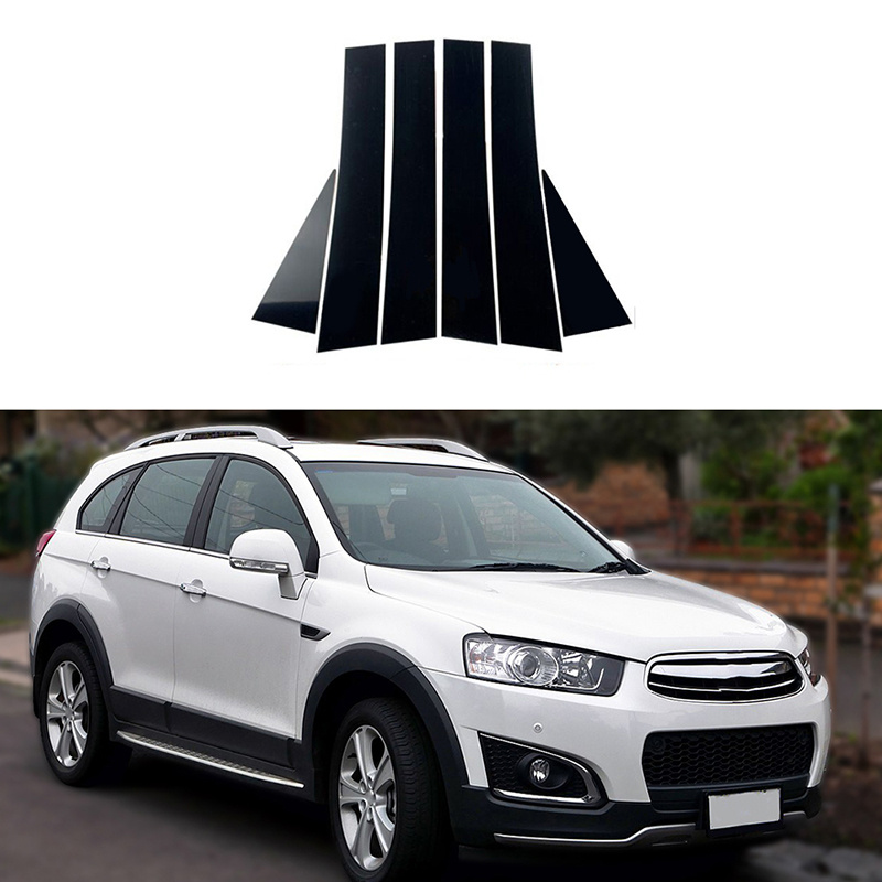 6 ชิ้น/เซ็ตเปียโนเสาสีดําโพสต์ Fit สําหรับ Chevrolet Captiva 2007-2018 ประตู Trim Decals