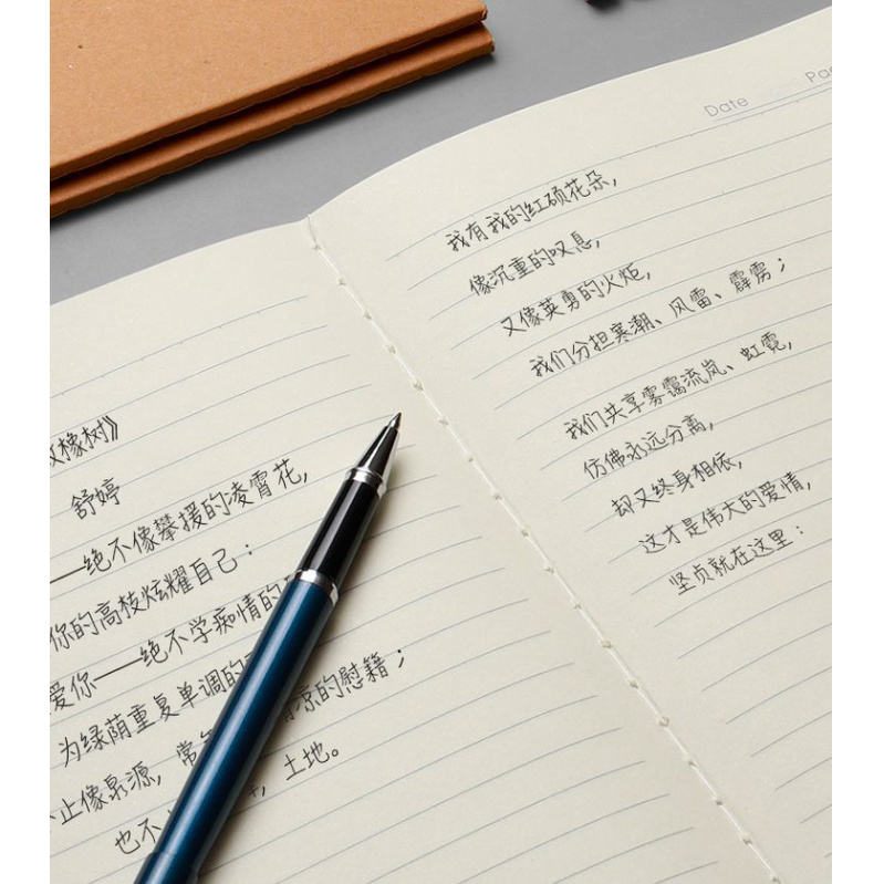 KOALA สมุดจด A5/16K โน้ตบุ๊คกระดาษคราฟท์ B5หนานักศึกษาหนังสือว่างเปล่าทรงสี่เหลี่ยมเส้นแนวนอนแบบย้อนยุคที่เรียบง่าย - รูปที่ 6