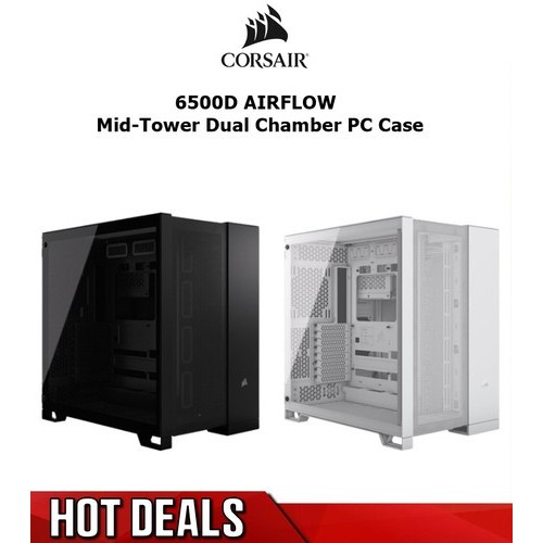 CASE (เคส) CORSAIR 6500D AIRFLOW BLACK / WHITE (E-ATX) (CC-9011259-WW)