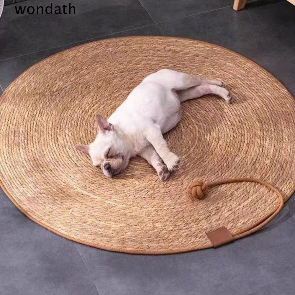 Wonda Cat Scratcher เสื่อหวาย, Cat Puppy Nest Bed Cooling Pad สัตว์เลี้ยงแมว Sleep Mat, รอบมือทอ Sharpen เล็บบด Claws Board Cat Scratch
