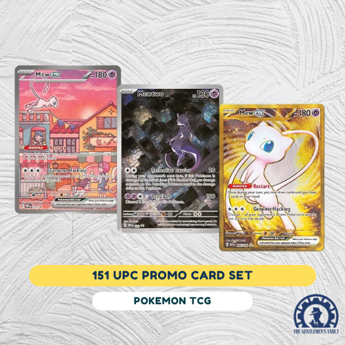 Pokemon 151 UPC - ชุด - Mew EX 53, Mewtwo 52, Mew EX [โลหะ] 205 SV3.5