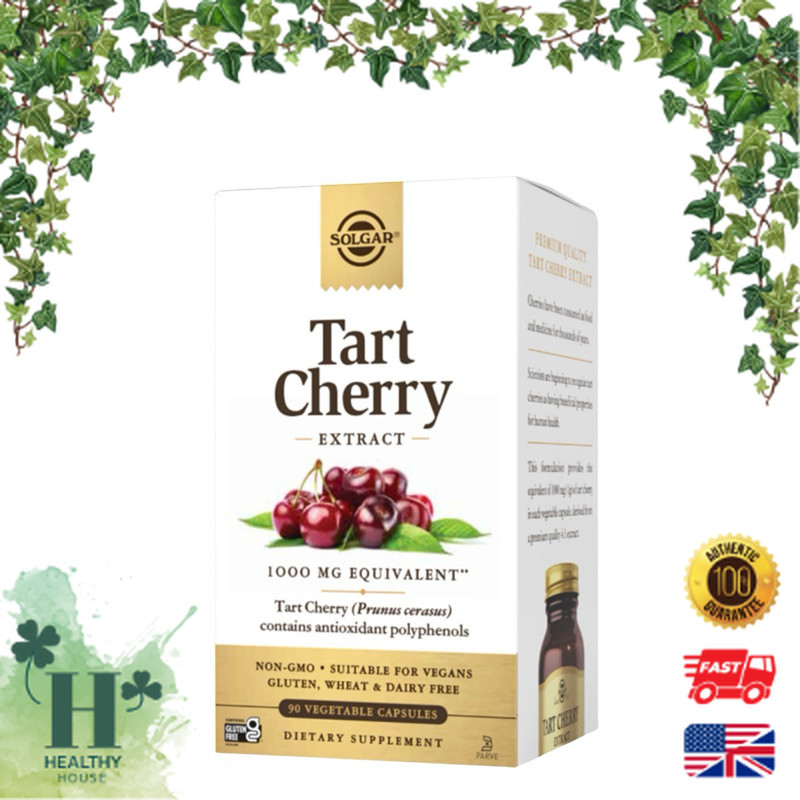 พร้อมส่ง Solgar Tart Cherry 1000 mg 90 Vegetable Capsules วิตามินซี บำรุงผิวให้ขาวฉ่ำวาว ผิวใส