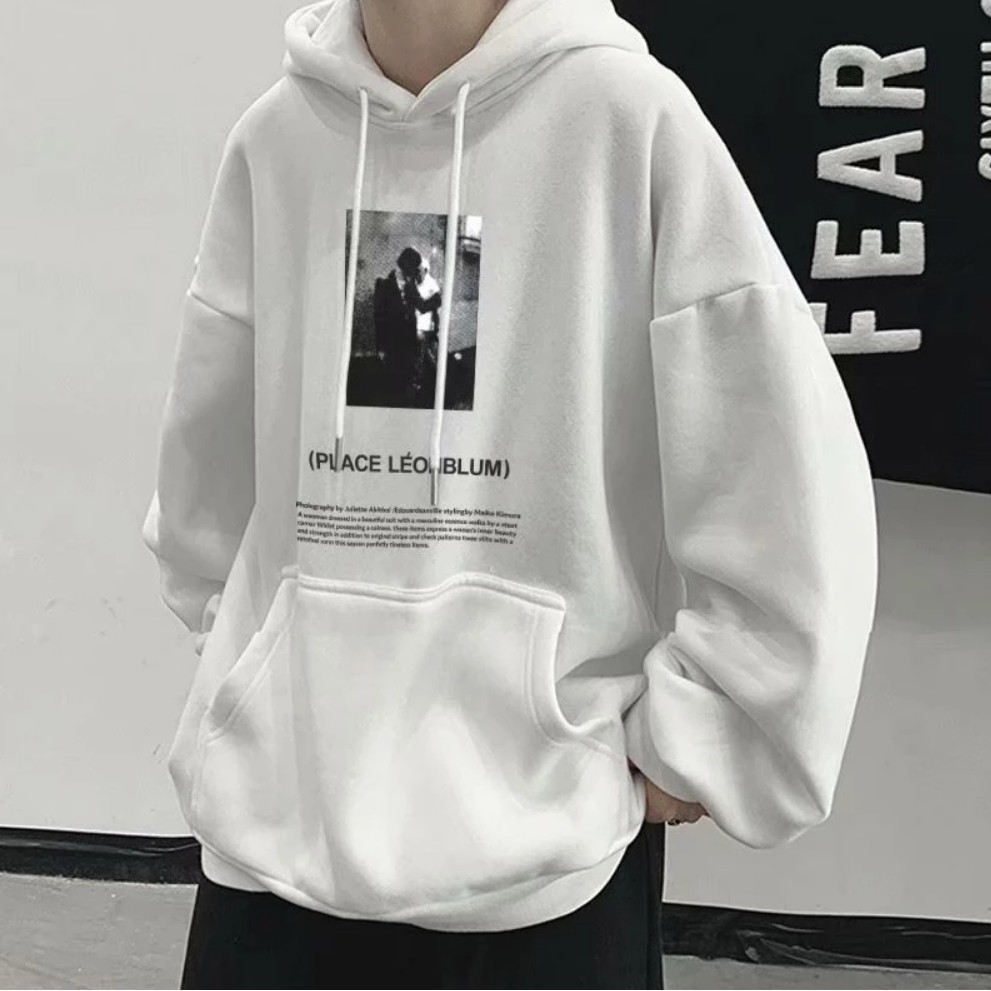เสื้อกันหนาว มีฮู้ด สไตล์เกาหลี สําหรับผู้ชาย 5 สี 【M-5XL】long sleeve hoodie