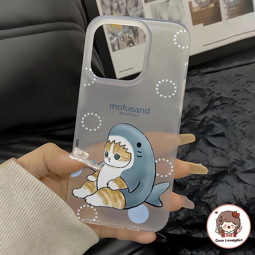 ส่งจากไทย ลูกแมวแต่งตัวฉลาม เคส IPhone 16 11 15 13 14 12 Pro Max XR 14plus 8 7plus Xs Max Skin-friendly Mate Case