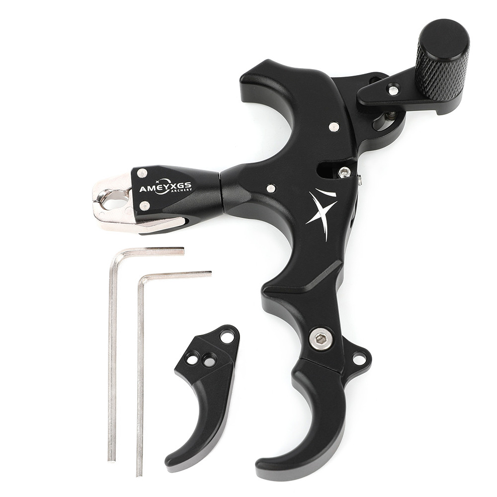 Compound Bow Release Aids Thumb Trigger 3 หรือ 4 Finger Grip Caliper ยิงธนู Release 360 องศาหมุน Cla