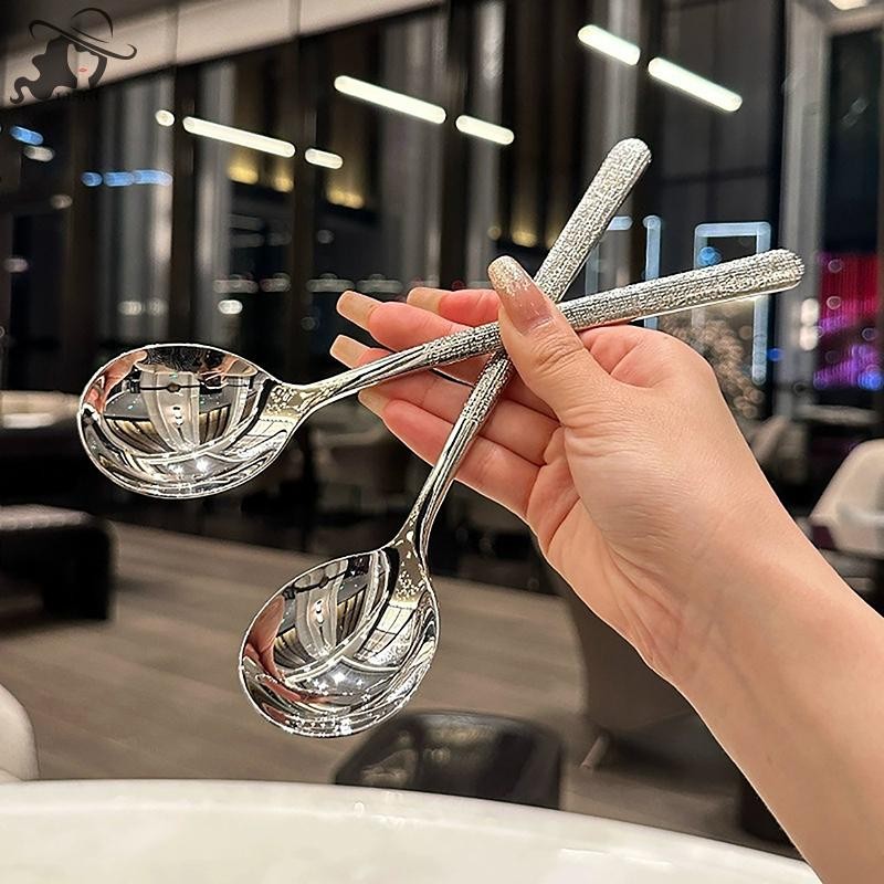 Lishu เกาหลีสแตนเลสหนาช้อน Creative Long Handle โรงแรมหม้อร้อนช้อนซุป Ladle Home Kitchen Essential เครื่องมือ th