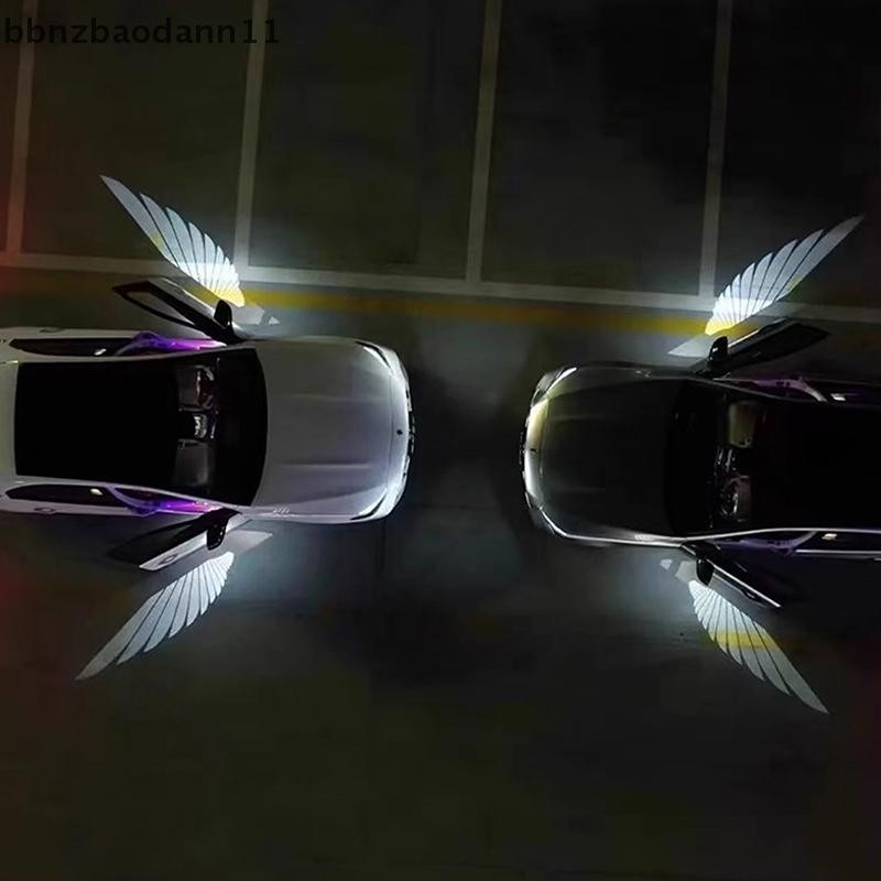 [BBNZDD] 2 ชิ้นรถ Angel Wings รถไร้สายประตูรถบรรยากาศ Lighg Shadow โปรเจคเตอร์โคมไฟ LED ไฟตกแต่งรถยนต์อุปกรณ์เสริม BVAH